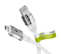 goobay 3m LAN a USB cable 1 Gbit transmisión de datos - USB C 3.1 a RJ45 Ethernet CAT 6 cable conecta router y smartphone - LAN cable adaptador para portátil y Macbook - LAN adaptador USB C - 74177