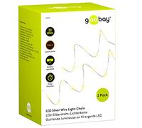 goobay 44590 - Guirnalda de luces LED (2 x 20 ledes, función de temporizador, funciona con pilas, longitud total de 1,05 m)
