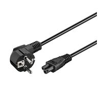 Goobay 44877 - Cable Alimentacion, Cable Ordenador (3 m, MachoHembra, Enchufe Tipo F, C5 acoplador, 250, Negro)