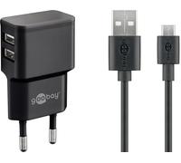 Goobay 44984 cargador de dispositivo móvil universal negro corriente