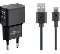 Goobay 44986 cargador de dispositivo móvil universal negro corriente