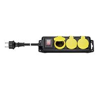 Goobay 45193 Base múltiple Interior 3 m 3 Salidas AC Negro, Amarillo - Bases múltiples (Interior, 3 m, 3 Salidas AC, Tipo F, Negro, Amarillo, 230 V)