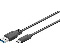 Goobay 45247 SuperSpeed 3.1 USB C -> USB 3.0 (tipo A) cable de carga, cable de datos, soporta carga y sincronización, apantallamiento triple, 0,15 m, color negro