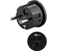 Goobay 45350 adaptador de enchufe eléctrico tipo f tipo b negro
