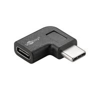 goobay 45402 Adaptador USB-C, de Enchufe USB-C a Enchufe USB-C, en ángulo de 90° Derecha/Izquierda, Negro