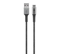 Goobay 49296 USB-C Kabel - Extra Robustes Premium Textilkabel mit Metallsteckern - 1m