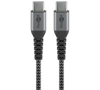 goobay 49302 - Cable USB-C de 10 Gbps - Cable textil ultrarresistente con conect