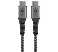 Goobay USB-C a USB-C con conectores metálicos, gris, 1 m