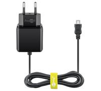 Goobay 49603 Cargador de Pared Micro USB 3,0 A, USB, Fuente de alimentación para Smartphones, Adaptador de Corriente, 1,5m, Negro