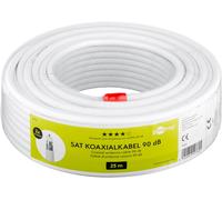 goobay 49760 - Cable coaxial (90 dB, Doble apantallamiento, CCS, 25 m), Color Blanco
