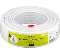 goobay 49760 - Cable coaxial (90 dB, Doble apantallamiento, CCS, 25 m), Color Blanco