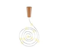 goobay 49855 - Guirnalda de luces para botellas,10 ledes, funciona con pilas en corcho y temporizador, 1 m