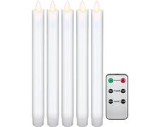 Goobay 49867 5 velas LED inalámbricas de cera real con mando a distancia, temporizador, inalámbrico, color blanco
