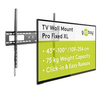 goobay 49892 Soporte de Pared para TV Pro Fixed (XL), 43 a 100 Pulgadas (109-254 cm), 75 Kg, Montaje fácil y Seguro, Vesa Standard, QLED/LED, Negro
