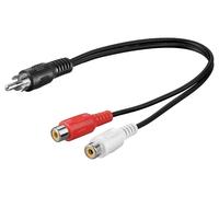 Goobay AVK 105-020 0.2m cable de audio 0,2 m RCA 2 x RCA Negro - Cables de audio (RCA, 2 x RCA, 0,2 m, Negro)