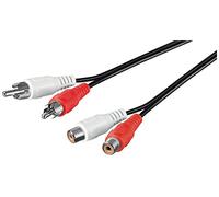 Goobay 50026 Cable de extensión estéreo, 2 RCA, 2,5 m de Longitud de Cable