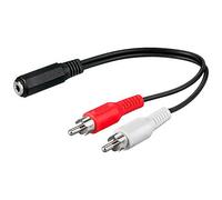 50092 cable de audio 0,2 m 3,5mm 2 x RCA Negro, Rojo, Blanco, Adaptador negro, 3,5mm, Hembra, 2 x RCA, Macho, 0,2 m, Negro, Rojo, Blanco