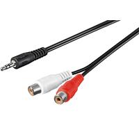 Goobay 50116 cable de audio 1,5 m 3,5mm 2 x rca negro, rojo, blanco