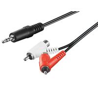 Wentronic 50213 1.5m 3.5mm 2 x RCA Negro cable de audio - Cables de audio (3.5mm, Macho, 2 x RCA, Macho/Hembra, 1,5 m, Negro)