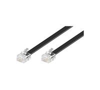 Goobay 50321 - RJ-12 Cable Telefónico de 3m para teléfonos fijos/Enchufe de Fax, Modem, Rúter, Internet/Conector Modular Negro