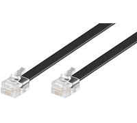 Goobay 50324 - RJ-12 Cable Telefónico de 15m para teléfonos fijos/Enchufe de Fax, Modem, Rúter, Internet/Conector Modular Negro