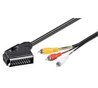 Goobay Cable adaptador 50364 - euroconector (21 pines) a 3 conectores RCA, 2 m, negro