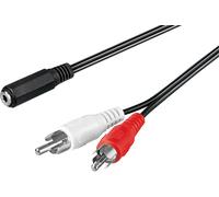 goobay Cable adaptador audio 3,5 mm jack hembra a 2 RCA macho estéreo, 1,4 m, AUX a cinch L/R, para amplificador, receptor, altavoces y equipo HiFi, 50442