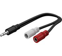 Goobay 50465 cable de audio 0,2 m 3.5mm 2 x 3.5mm Negro - Cables de audio (3.5mm, Male, 2 x 3.5mm, Female, 0.2 m, Black)