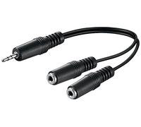 Goobay 50465 cable de audio 0,2 m 3.5mm 2 x 3.5mm Negro - Cables de audio (3.5mm, Male, 2 x 3.5mm, Female, 0.2 m, Black)