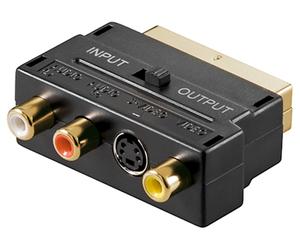 Goobay 50499 cambiador de género para cable scart 3x rca / mini-din 4