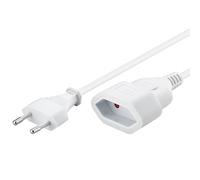 Goobay 50507 Alargador de cable de alimentación / cable de red / cable alargador para enchufe euro tipo C a toma euro tipo C / 3m / 250V / 0,75 mm² cable de plástico 2 / Blanco