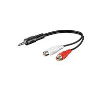 Goobay 50600 cable de audio 0,2 m 3,5mm 2 x RCA Negro - Cables de audio (3,5mm, Macho, 2 x RCA, Hembra, 0,2 m, Negro)