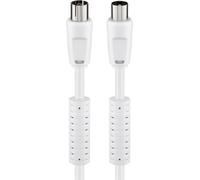 Goobay 50725 - cable coaxial (iec, iec, 5 m, macho/hembra, blanco, 75