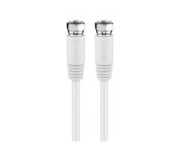 Goobay 50738 Cable de conexión satélite SAT (conector F macho a conector F macho) 2,5m blanco