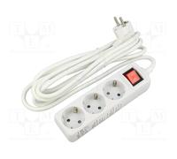 Goobay 51083 base múltiple 3 m 3 salidas ac interior blanco