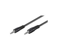 Goobay 51141 Cable alargador de auriculares y audio AUX; 3 clavijas; clavija de 3,5 mm (3 clavijas, estéreo) a clavija de 3,5 mm (3 clavijas, estéreo), cable plano, negro, 2,5 metros