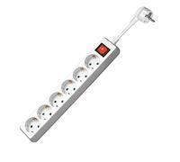 Split Strip 6 veces con interruptor blanco