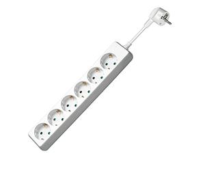 Goobay 51296 Regleta Enchufe/Regleta de enchufes múltiples con 6 Tomas de Corriente/Tomas de Contacto Protectoras/Protección táctil/Bloqueo de Seguridad niños / 3500 W / 16 A / 230 V / 1,5m