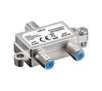 Goobay 51445 El Interruptor Sat distribuye/Cambia 1 LNB a 2 receptores Sat, Plateado