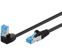 Goobay 51555 - Cable de Red (Cat. 6A, Alta Velocidad, 90 Grados, Ethernet, PlayStation, Xbox, DSL, PimF, Conector RJ45, 0,25 m), Color Negro