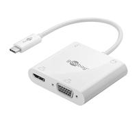 goobay 52418 - Adaptador multipuerto USB-C a HDMI + VGA + USB-C Power Delivery (100 W, Incluye Conector de Audio de 3,5 mm)