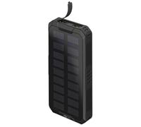 goobay 53934 Powerbank de 20000 mAh Cargador Solar portátil/Carga rápida/Batería Externa móvil/Uso Universal para Smartphone, iPhone, Android y Tablet / 2 Puertos USB-A QC 3.0, Negro