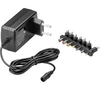goobay 54799 Adaptador de red universal 9V - 24V máx. 24 W Fuente de alimentación con adaptador 1x clavija jack & 6x clavija CC Fuente de alimentación enchufable 1500 mA