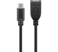 goobay 55470 Cable de extensión de USB-C a USB 2.0 A - Permite conectar un cable USB A a la toma USB-C de su dispositivo, 0.2m