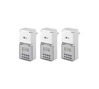 Goobay 55546 Steckdosen-Zeitschaltuhr Digital 3er Set Tagesprogramm, Wochenprogramm 3600W IP44 Somme