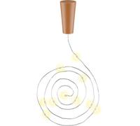 Goobay Cadena de luces para botellas 57866 – 3 x 10 LED, con temporizador, 1 m, con pilas en corcho