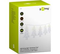 goobay 57947 Cadena de luces LED con función de temporizador, función de batería - Abetos Led para colgar - Guirnalda de luces para interior con 10 LED - Blanco cálido (3000k) - IP20-1,3m