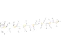 goobay 57948 - Guirnalda de luces LED con temporizador, funciona con pilas, diseño de copos de nieve, para interiores, 10 ledes, luz blanca cálida (3000 K), IP20
