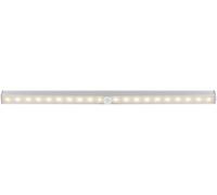 Goobay 58288 Barra de luz LED con detector de movimiento con 150 lm y luz blanca cálida (3000 K), ideal para armarios, vitrinas, cajones, pasillos y garajes, color plata
