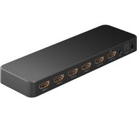 goobay 58479 HDMI Matrix Switch 4 a 2/Divisor Matrix Switch 4k @ 60 Hz/con mando a distancia para reproductor de Blu Ray, Xbox, PS5 y TV/conmutador de 4 entradas y 2 salidas,Schwarz
